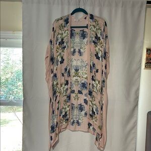 Laundry by Design Pink Floral Open-Front Kimono